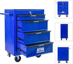 4-Drawer Steel Rolling Tool Cart with Wheels & Handle, Heavy-Duty Tool Chest Storage Cabinet for Garage and Workshop