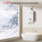 CAMPLUX Tankless Natural Gas Water Heater, 3.18 GPM On Demand Instant Water Heater, 82,000 BTU, White