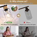 2025 Upgrade Bathroom Light Fixtures, 4-Light Coastal Vanity Lights with Crystal Glass Shade, Oil-Rubbed Bronze Bathroom Wall Lamp for Mirror Kitchen Hallway Cabinet