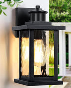 12'' Outdoor Wall Light Fixtures, Exterior Wall Lantern Waterproof, Porch Sconces Lighting with E26 Socket, Modern Matte Black Wall Lamps for House Patio Front Door, 1Pack