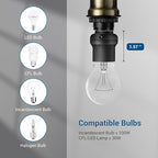 DEWENWILS Light Sensor Socket, E26 E27 Dusk to Dawn Sensor Socket, Light Bulb Socket for Light Fixtures, Compatible with Incandescent/CFL/LED/Halogen Bulbs, 6 Pack, Black, ETL Listed