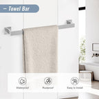 YACVCL 5 Pieces Brushed Nickel Bathroom Accessorie Set 23.6 Inch Towel Bar Set SUS304 Stainless Steel Towel Holder Set for Bathroom,Toilet Paper Holder with Shelf Wall-Mounted Bathroom Hardware Set