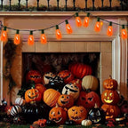 SUNSGNE Halloween Orange Flame Light Bulbs, 10-Pack E17 Flickering Flame Bulb ST40 Edison Replacement Bulbs for ST40 String Lights, 1 Watt- E17 Intermediate Screw Base