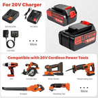 ARyee LB2X4020 6.0Ah 20V Battery for Black and Decker 20V Max LBXR20 LB20 LBX20 LBXR2020 LBX4020 LBX4020 Cordless Tools Battery with 20V Battery Charger PCC685L