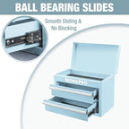 WORKPRO Metal Mini Tool Box, Top Tool Chest Containing Two Drawers with Ball Bearing Slides, PVC Drawer Liners and PP Feet Pads, Durable Cold Rolled Steel Small Toolbox for Multi-Purpose Storage