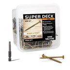 WELLOCKS Deck Screws, Wood Screws, Tan, Superior Rust Resistant, Epoxy Coated, Above 1000 Hour Salt Spray Coating T25 Torx Star Bit Included for Outdoor Wood Fence (5.2LBS Tan, #8×2")
