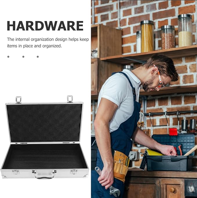 Aluminum Alloy Toolbox with Large Capacity Portable Medicine Storage Box Multi-Purpose Tool Case for Home Garage School and Hospital Use