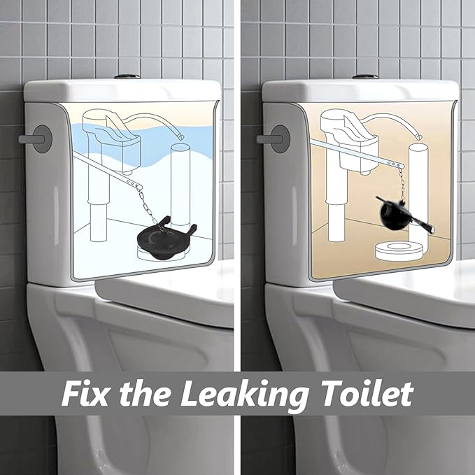 2-inch Universal Toilet Flapper, Rubber Seal Toilet Flapper Replacement Kit for Toilet Tank Compatible with American Standard, Kohler, Gerber, Toto Toilet 2 Pack (Black)