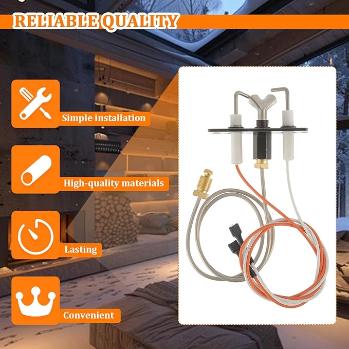 IPI Pilot Assembly 2090-012 Natural Gas for Heatilator, SRV2090-012 2198-012 Natural Gas (NG) Pilot Assembly for Heatilator, Majestic, Heat-N-Glo, Quadra-Fire Fireplaces Replacement Part