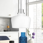 Emak 2 Pack Brushed Nickel Pendant Light Fixtures, 8 Inch Milk Glass Pendant Lights Kitchen Island, Modern Island Lights for Kitchen, Dining Room, Bathroom, PL122-BN-ML-2PK