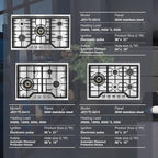 ROBAM 36" Gas Cooktop G515 with 5 Made in Italy Power Brass Burners, Built-in NG/LPG Convertible Gas Stove, Tri-Ring 20,000 BTUs Center Burner with Flame Failure Protection