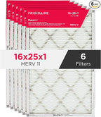 Frigidaire PureAir® 16x25x1 MERV 11 Prem Allergen Electrostatic Pleated Air Conditioner HVAC AC Furnace Filters - 6 Pack (exact dimensions 15.81 X 24.81 X 0.81)