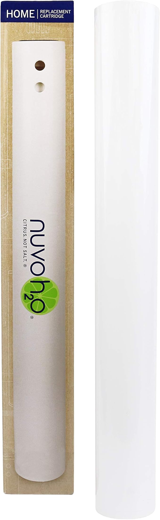 NuvoH2O Replacement Cartridge for Home System, Citrus Filtered, Salt-Free Water Filter System + Water Softener – Healthy & Pure Water – Removes Hard Water Build Up