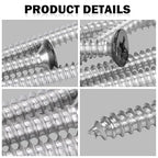 Black Head 50 PCS #14X2-1/2(2.5 inch) Stainless Steel Phillips Flat Head Wood Screws,Stainless Steel 18-8 A2(304) Screw,Home Screw Kit by QISHENG