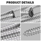 QISHENG Black Head 100 PCS #4x5/8(0.625 inch) Stainless Steel Phillips Flat Head Wood Screws,Stainless Steel 18-8 A2(304) Screw