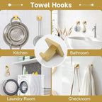 Brushed Gold 5 Pieces Bathroom Hardware Accessories Set Towel Bar Set Towel Holder&Racks Set for Bathroom,SUS304 Stainless Steel,Wall Mounted 16-Inch