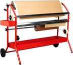 TCP Global 36" Mobile Multi-Roll Masking Machine for Auto Body, Painting, Masking Paper Dispenser with 2 Paper Bars, 4 Tape Rollers, Storage Trays & Cutting Blade