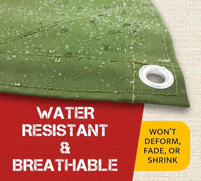 Mytee Products 12' x 20' Green Canvas Tarp 12oz Heavy Duty Water Resistant