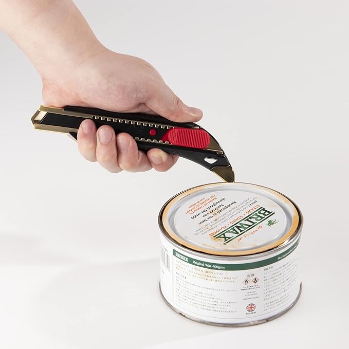 KAI 18mm Snap Blade Utility Knife (L-001), Multi-Purpose Retractable Black Carbon Steel Blade, Ultra Sharp, Professional Grade for Use with Wallpaper, Paper, Cardboard, Styrofoam, DIY - Made in JAPAN