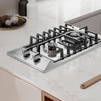 Empava 12" Gas Stove Cooktop with 2 Italy Sabaf Sealed Burners NG/LPG Convertible in Stainless Steel, 12 Inch