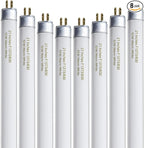 8 Pack 21 Inch T5 Fluorescent Light Bulb 13 Watt F13T5/WW Compatible with Sylvania Satco Philips GE Under Cabinet Tube Light Warm White 800 Lumen G5 Base 8 Count