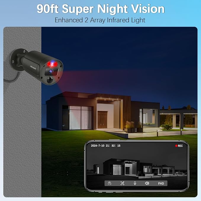 【2-Way Audio & 4K Ultra HD】 Outdoor Wired Security Camera System, Home POE Video Surveillance Cameras Systems, Surveillance DVR Kits