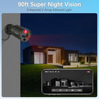 【130° Wide Angle】 Outdoor Wired Security Camera System, Wired Cameras for Home Security, Home POE Video Surveillance Systems, Surveillance DVR Kits