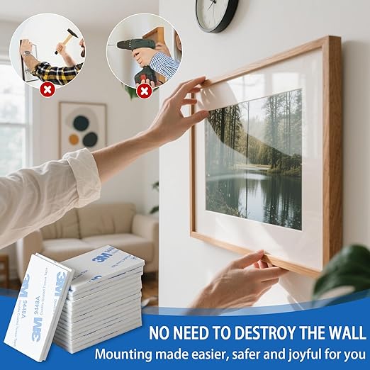 QDiShi 50PCS EVA Double Sided Adhesive Pads Pre-Cut Foam Tape 3x5cm Heavy Duty Mounting Tape White Super-Sticky Pad Waterproof Self Adhesive Pad for Home Décor & DIY Art Crafts