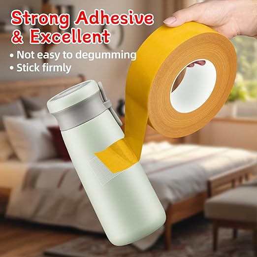 CHENYA Double Sided Tape Heavy Duty,1" X 164 Ft,High Tack Strong Wall Adhesive with Fiberglass Mesh,Super Sticky Resistente Clear Mounting Tape for Crafts,Carpet,Picture