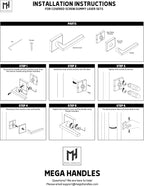 Mega Handles Ronn Dummy Lever & Lock Door Handle Set for Closet or French Doors Single Side, Non-Turning, Reversible Door Levers Fits All Standard Door Sizes, Screws Included - Matte Black (2 Pack)