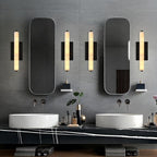 Alabaster Wall Sconces, 15in Black Alabaster Sconce, Modern Spanish Natural Marble Sconces Lights, Rectangle Sconces for Bathroom Vanity Bedroom Living Room Staircases Hallway