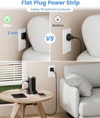 15-in-1 Power Strip Tower with Surge Protector 1800J, Fast Charging Tower PD20W USB-C Ports with 12 AC Outlets, 6ft Extension Cord for Home Office Dorm Room, Black