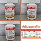 UDAF Certified Organic Ashwagandha with Black Pepper - 180 Capsules - 1965mg Extra Strength for Stress, Sleep, Mood, Thyroid, Focus, Hair, Vegan Pure Root Extract Powder - Men and Women Supplements