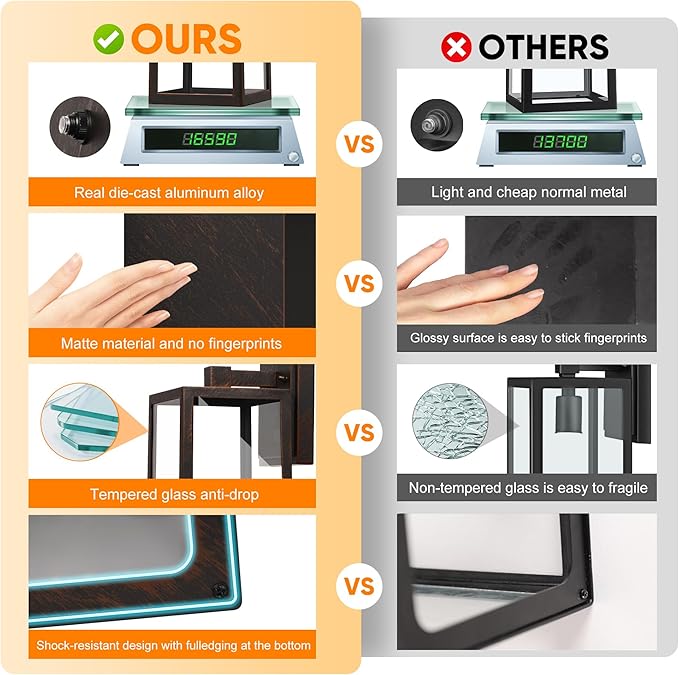 PARTPHONER Dusk to Dawn Porch Light Fixtures, Black Brushed Gold Exterior Lighting Lamp, Sensor Wall Lantern, Waterproof Outdoor Wall Sconce for House Doorway, Garage 2 Pack