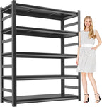Metal Garage Storage Shelves Heavy Duty Shelving Unit 5 Tier Steel Adjustable Organizing Shelves 3000 LBS Capacity Industrial Shelving Ideal for Garage Tote Pantry Basement Outdoor, 72”Hx35.4”Wx16”D