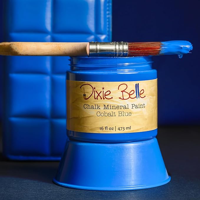 Dixie Belle Paint Company Chalk Finish Furniture Paint - Cobalt Blue (32oz) - Matte Vibrant Blue Chic Chalk Mineral DIY Furniture Paint