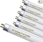 amgolibi T5 14W 6500K Fluorescent Tube, 22 Inches F14T5/865 Straight Fluorescent Bulb, F14T5/DL Fluorescent Lamp for Counter and Cabinet Fixture, Cool White 1350 Lumen G5 Cap