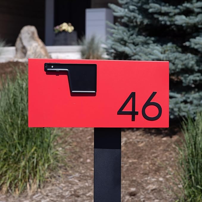 Adoorn 4 Inch Mailbox Numbers - Number 2, Black Color, Each Sold Individually, Premium Metal Self Stick Address Numbers, Weatherproof Mailbox Numbers for Outside