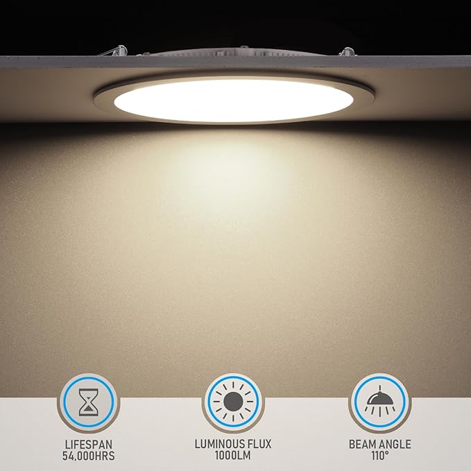 TORCHSTAR 12-Pack 6 Inch Ultra-Thin LED Recessed Lighting with J-Box, 4000K Cool White, 12W Dimmable 1000lm Brightness LED Downlight, ETL & Energy Star Listed