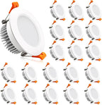 2 Inch LED Downlight, Recessed Lighting Dimmable Ceiling Light, 3W, 5500K Daylight White, CRI80 with LED Driver(35W Halogen Equivalent), 20 Pack