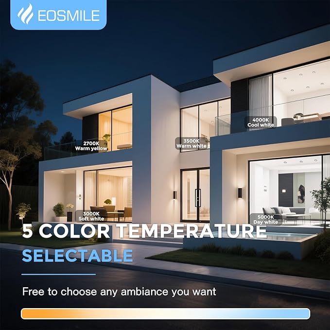 16 Pack 4 Inch LED Recessed Light, Dimmable, 12W, 120V,2700K-5000K Daylight, 750LM High Brightness,Ultra-Thin Canless Wafer Ceiling Light, ETL FCC