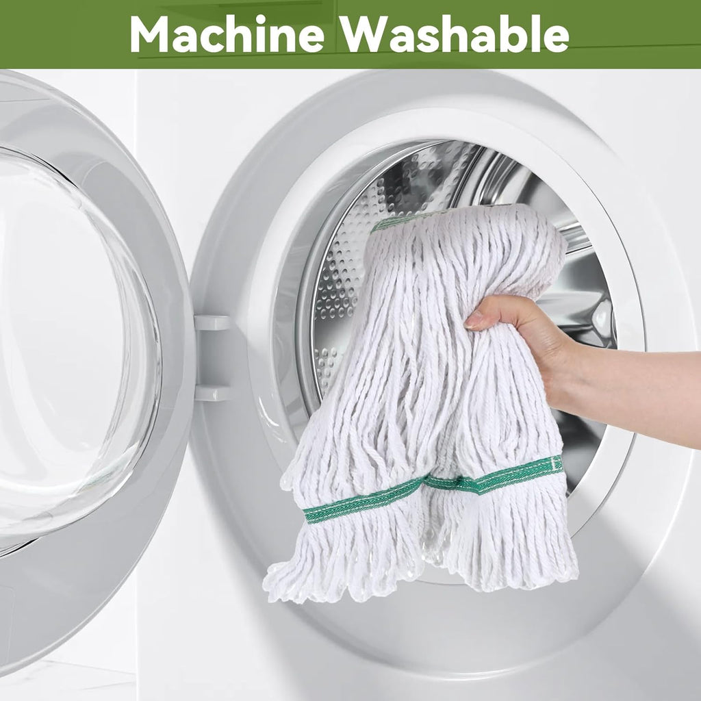 6 Pack Heavy Duty Commercial Cleaning Mop Head Replacements, Loop-End Cotton String Wet Mop Heads Refills Industrial Mops Heads for Commercial Garage Kitchen Home Floor Cleaning