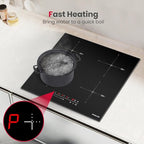 GASLAND 4 Burners Induction Cooktop 24 Inch,7200W Built-in Induction Stovetop with Booster and Timer, 240V Electric Hob, 9 Power Levels, Slide Touch Control, Child Safety Lock, Hard Wire