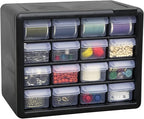 Akro-Mils 16-Drawer Plastic Drawer Storage Cabinet for Garage Organization, Beads, Makeup Organizer, Building Bricks Storage, Teacher Toolbox, 10-1/2-Inch W x 6-1/2-Inch D x 8-1/2-Inch H, 10116 Black