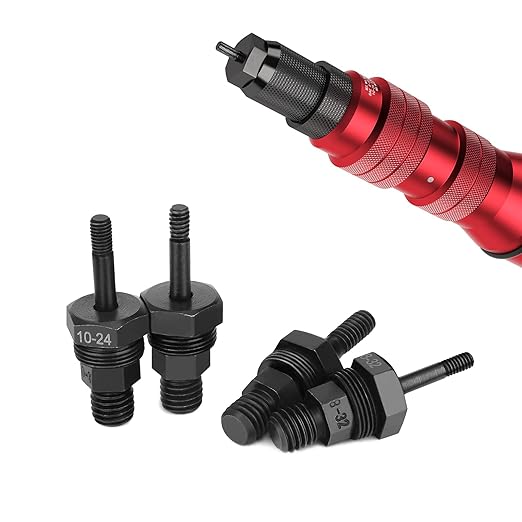 Beaspire 4 PCS Cordless Drill Electric Rivet Gun's 8-32, 10-24, 10-32, 1/4-20 Mandrels