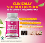 1 Body Hair Skin and Nails Vitamins with Biotin – Contains 26 Vitamins, Minerals and Herb Extracts – Hair and Nail Growth, Glowing Skin Supplements Formula for Men and Women – 60 Vegan Capsules