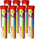 T&D German Iron 14 mg - 140 Vegan Drink Effervescent Tablets - Cherry Flavor - Made in Germany