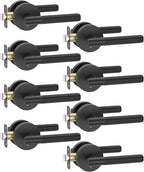 Asidrama 8 Pack Privacy Door Handles, Door Lever with Door Knobs Indoor for Bedroom or Bathroom, Heavy Duty Black Door Handles Interior with Locks for Left Right Sided Doors