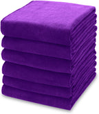 kimteny 13x28 Inches Kitchen Cloth Dish Towels, 400 GSM Premium Dishcloths, Super Absorbent Coral Velvet Microfiber Cleaning Cloths, Fast Drying Rags for Washing Dishes (6 Pack, Purple)