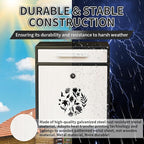 Wall Mount Mailbox, Large Capacity Mailbox for House Outside Galvanized Steel Rust-Proof Metal Post Drop Box, 12"×10.5"×4.7" Flower Hollowed Wooden Patterned Metal Sheet White